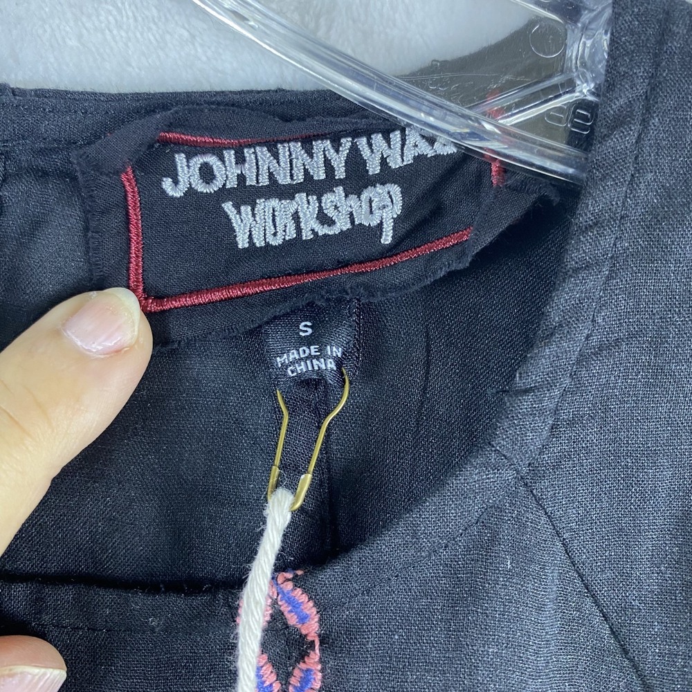 NWT Johnny Was Mini Dress Sz S Black Embroidered Floral Boho Gauzy MSRP $340 - Picture 7 of 16
